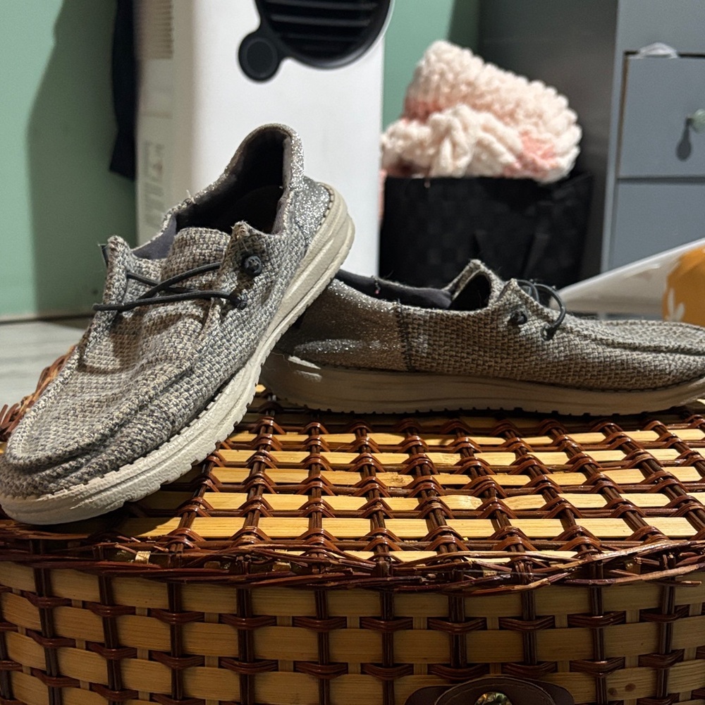 Hey Dude Textured Gray Slip-On Loafers